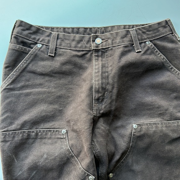 Carhartt vintage dungaree double knee carpenter jeans raw hem  32/29.5 - Picture 8 of 9